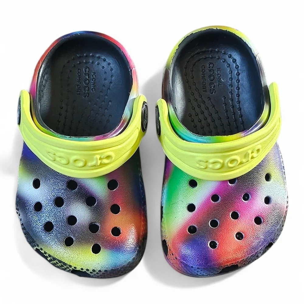 Kids Toddler Unisex Tie-Dye Crocs Classic Clog Size C4